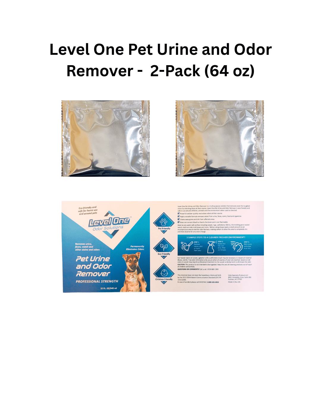 Professional strength pet urine odor remover 2-pack bundle