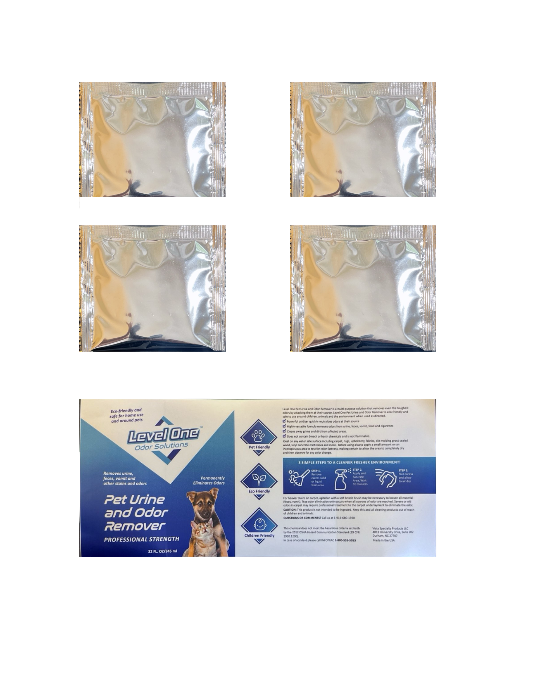 Professional strength pet urine odor remover 4-pack value bundle