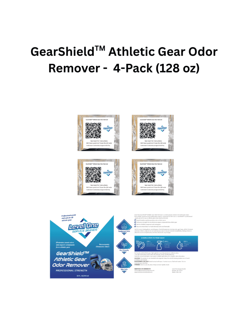 GearShield Athletic Gear Odor Remover — 4-Pack concentrate packets