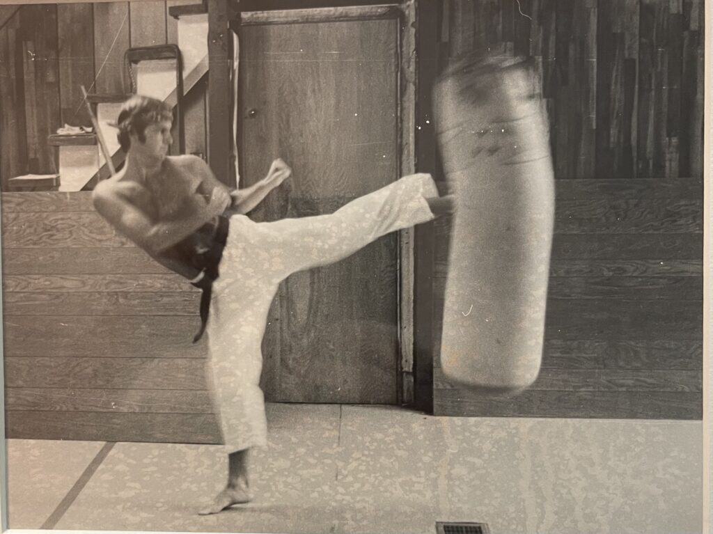 Ray Swanson training Shudokan Karate, early 1980s